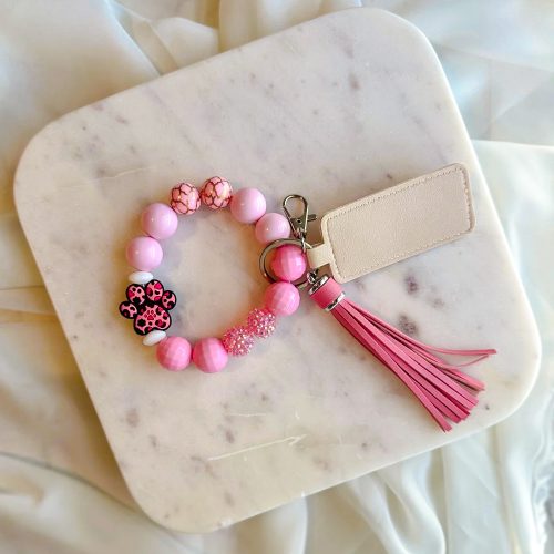 Pink Leopard Print Dog Paw Wristlet