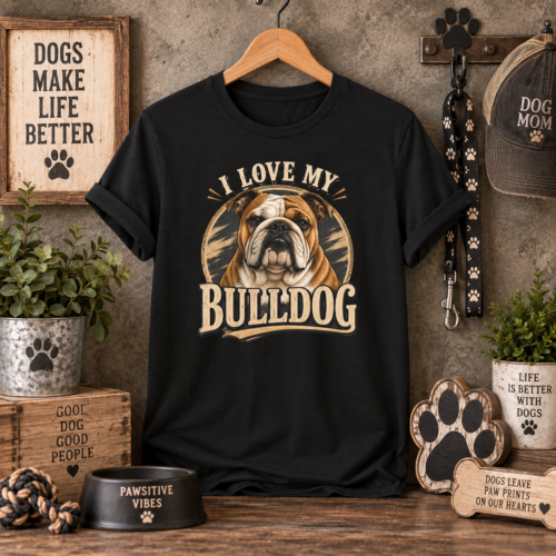 I Love My Bulldog T-Shirt